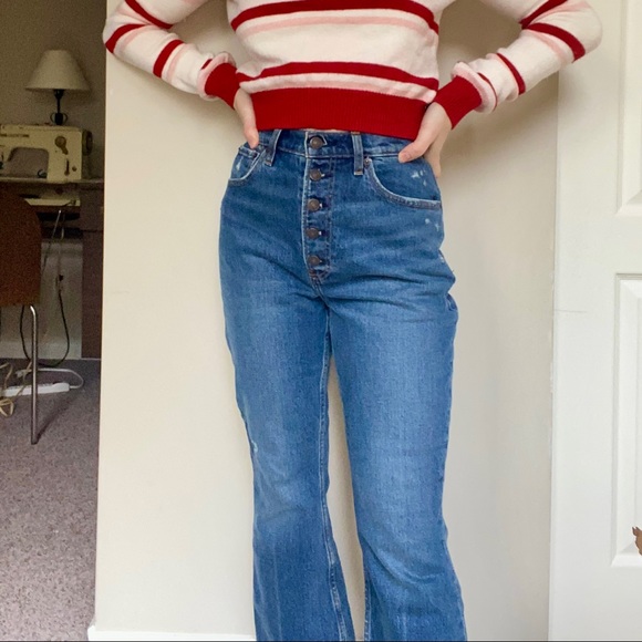 NEW Abercrombie & Fitch Ultra High Rise Kick Flare Blue Jeans - Curve Love 26/2S - Picture 2 of 5